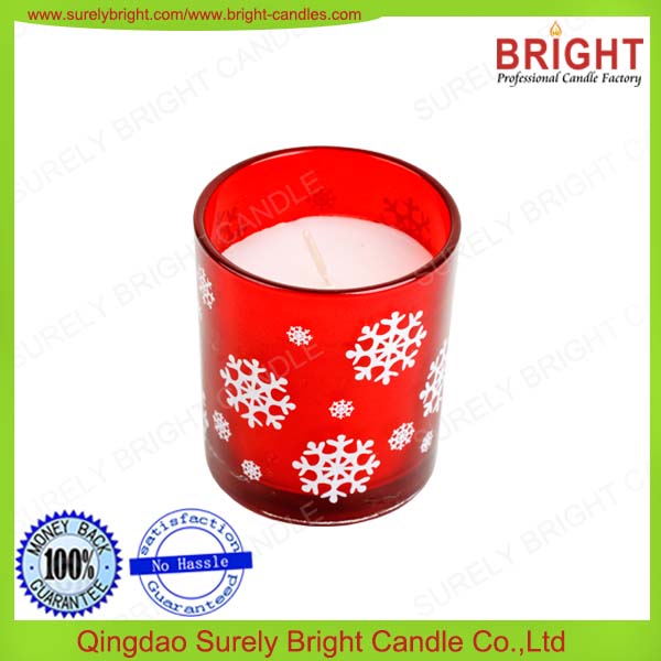 Christmas Decoration Red Color Scented Jar Paraffin Wax Candle