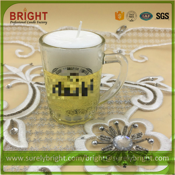 Decorative Beer Shape Gel Wax Jelly Candle in Glass Cup