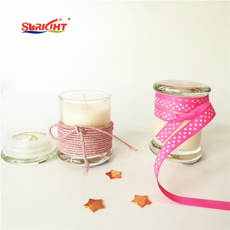 Cute Pink Theme Glass Jar Handmade Craft Perfumed Candle Table Settings