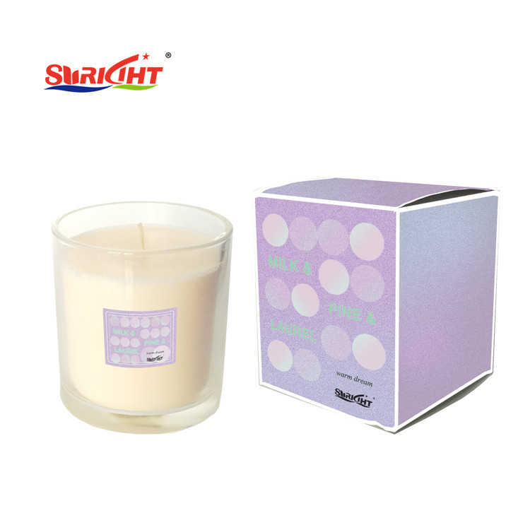 Small Order Free Design Crocus Petal Color Perfumed Candle Glass with Box