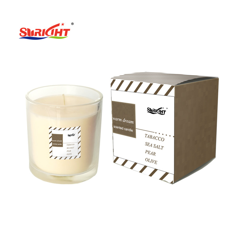 Fashion Winter Wooden Warm Aroma Martini Olive Green Candle