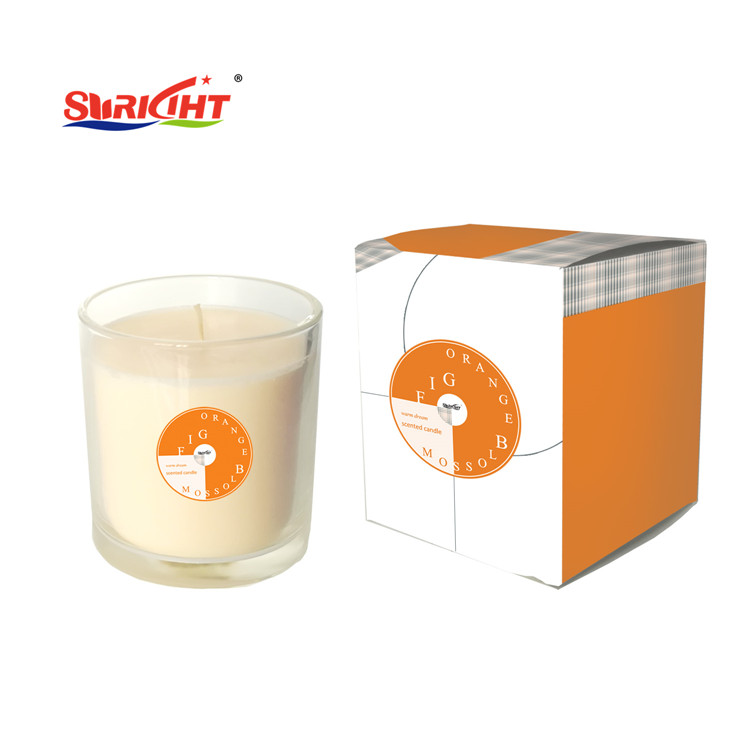2018 Newest Modern Designed Orange Blossom Scented Candle Glass Jar Gift with Box