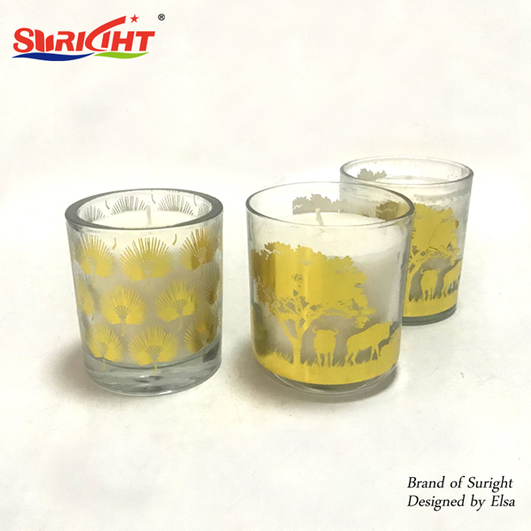 Luxury Gold Glass Candle Holder With Scented Candle