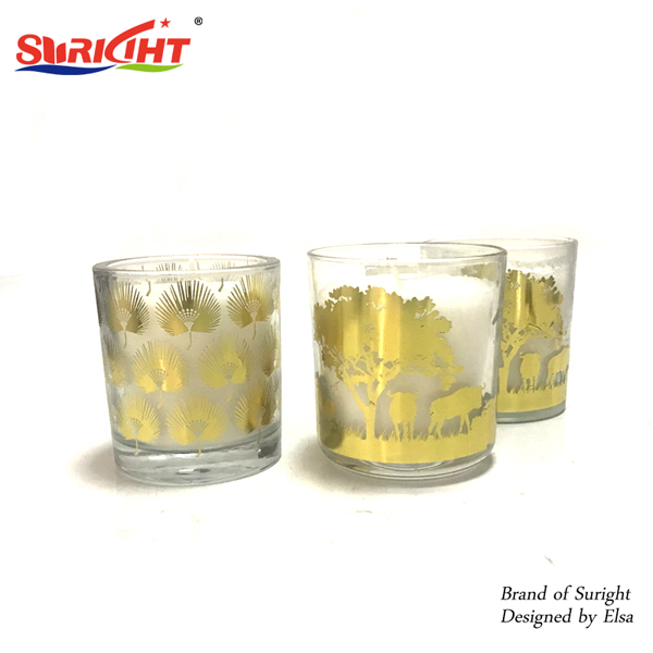 Luxury Gold Glass Candle Holder With Scented Candle