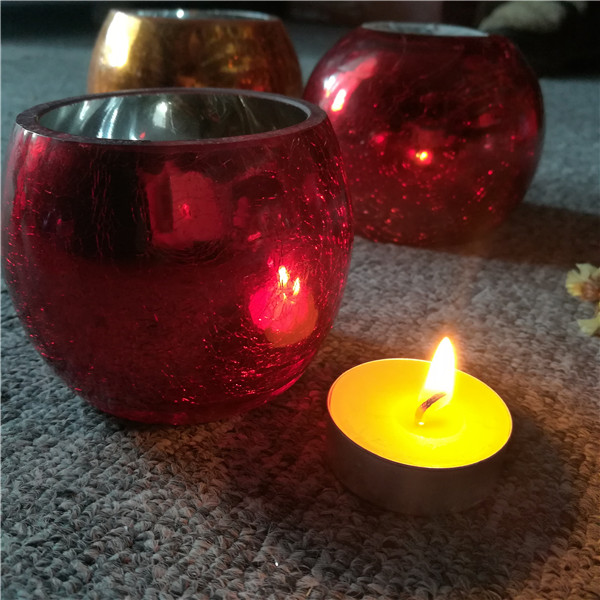 Red shaped glass candle jar holder home decoration wedding gift