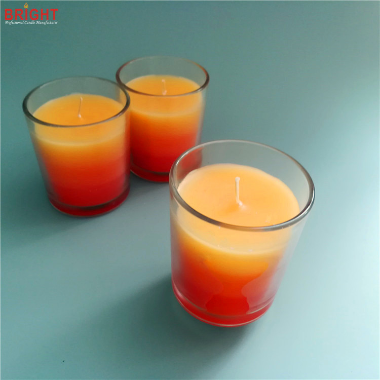 Unique decorative scented gradient color cheap jar candles