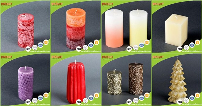 Crackle Decoration Texture Scented Cheap Funny Bamboo Pillar Candle