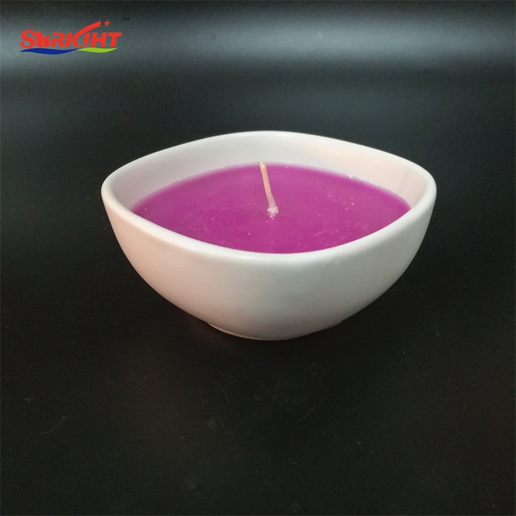 Lavender Scent Purple Colored Ceramic Plate Shape Candle from China Factory