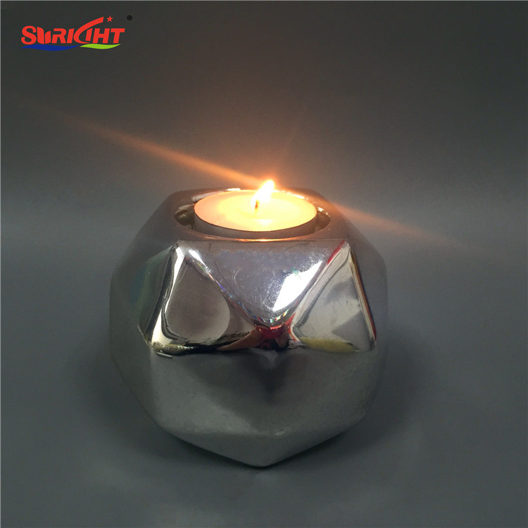 Silver Geometric Morden Tea Light Candle Holder Decor