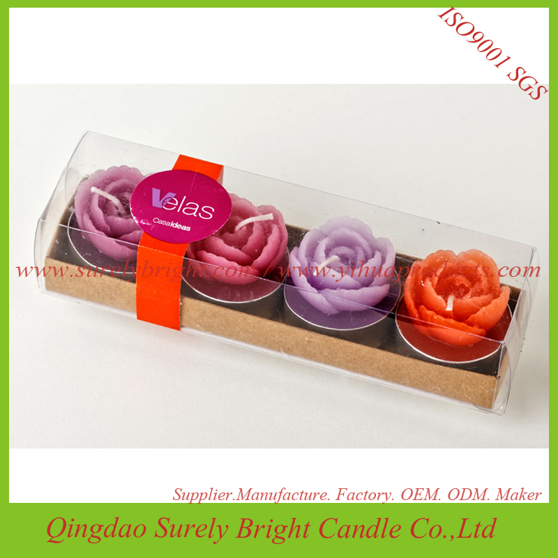 Multi-color Gift Packing Flower Tealights Candle