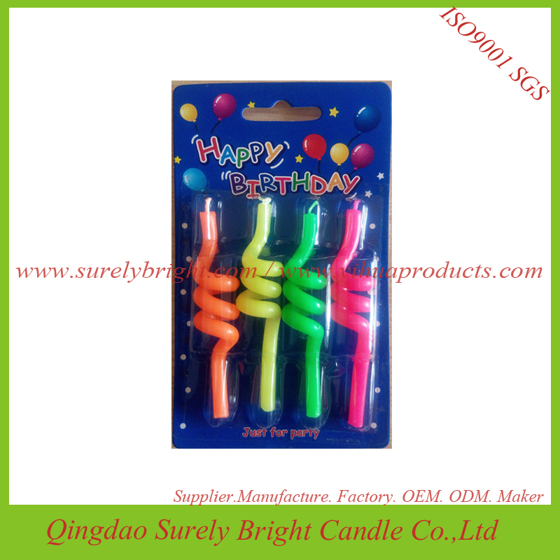 2016 new designed birthday candles color curves