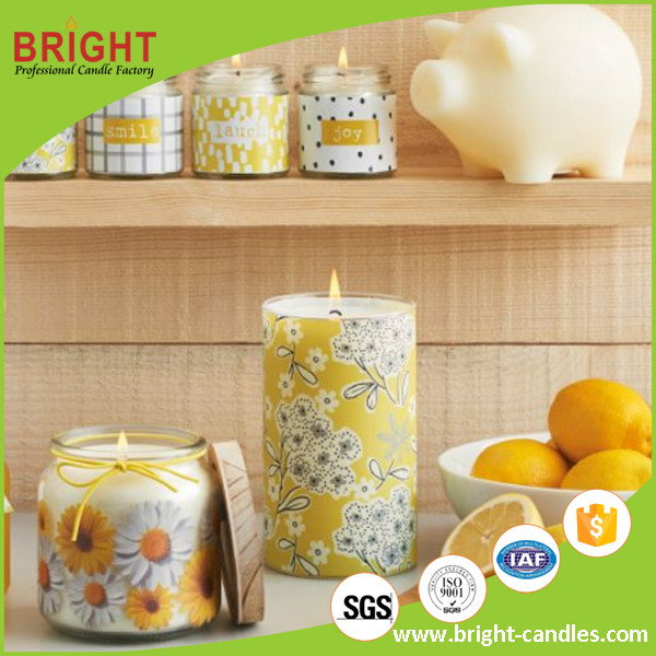 Buy Best Selling Decal Effect Glass Candles Wholesale