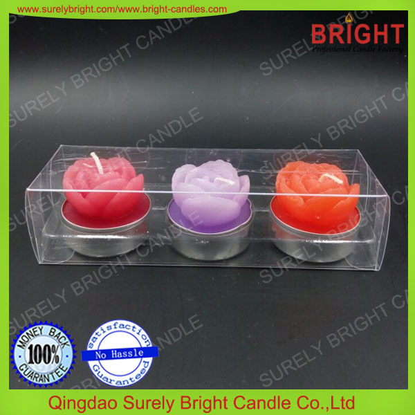 Best Selling Rose Flower Shape Tealight Candles with Gift Packing