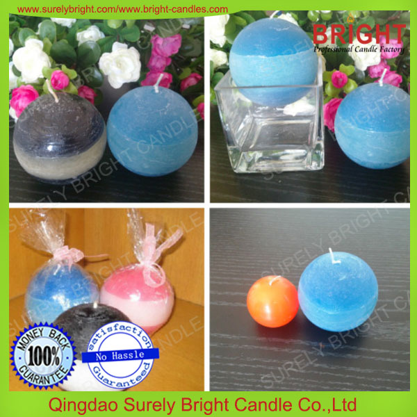 Decoration Used Gift Ball Shape Candles with Layer Colored