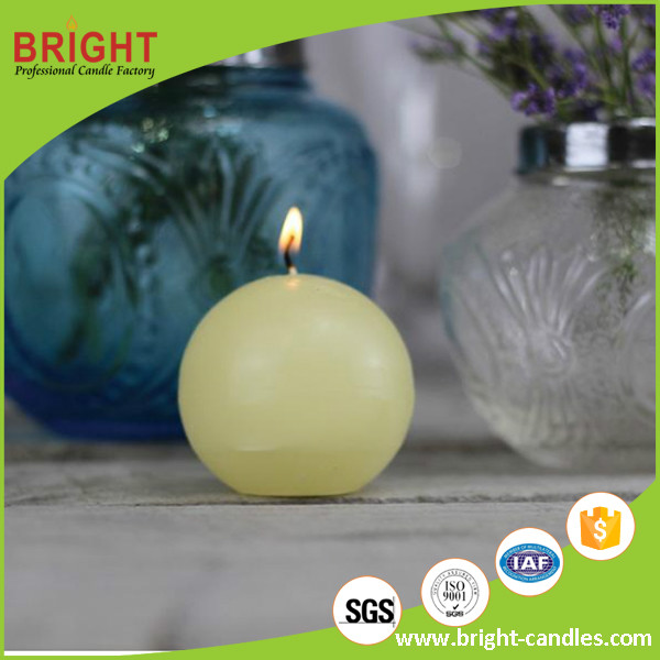 Smooth Surface Round Shape Ball Candles Burning