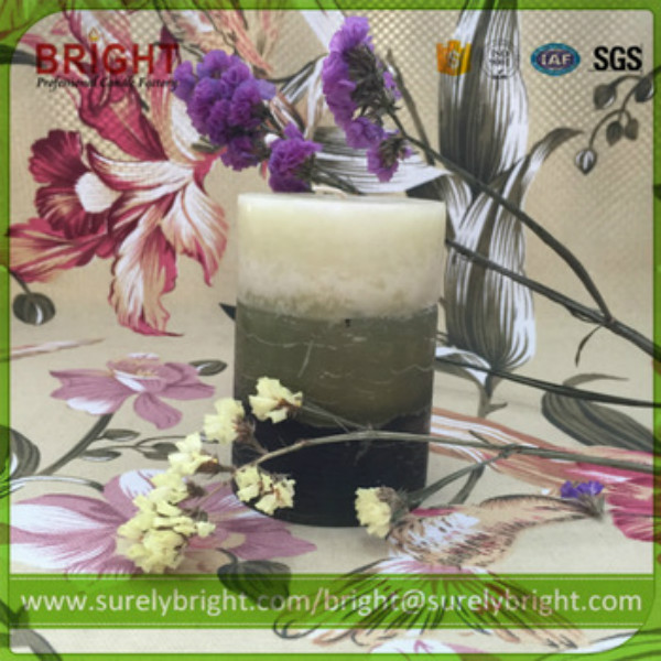 Scented Layered Colored Pillar Candle Decoration