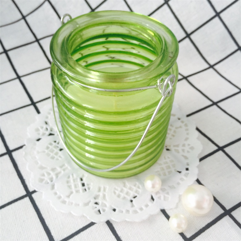 Outdoor Used Citronella Scented Hanging Candles in Glass Holder