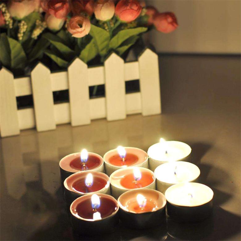 Rainbow Colored Promotional Paraffin Wax Scented Tealight Candles