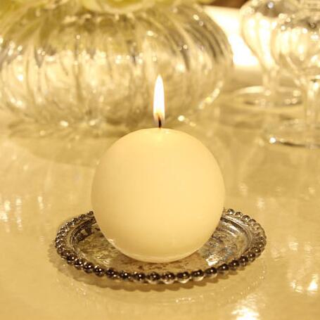 White Color Scented Hotel Decoration Smooth Surface Ball Candle