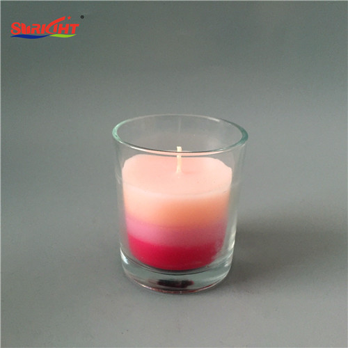 3 Layers Pink Craft Handmade Scented Crystal Glass Journey Candles