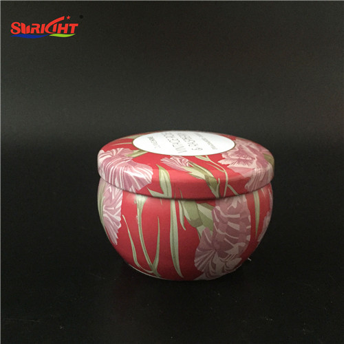 Pure Paraffin Wax Flower Pattern Personalized Enterprise Gift Scented Tin Candle