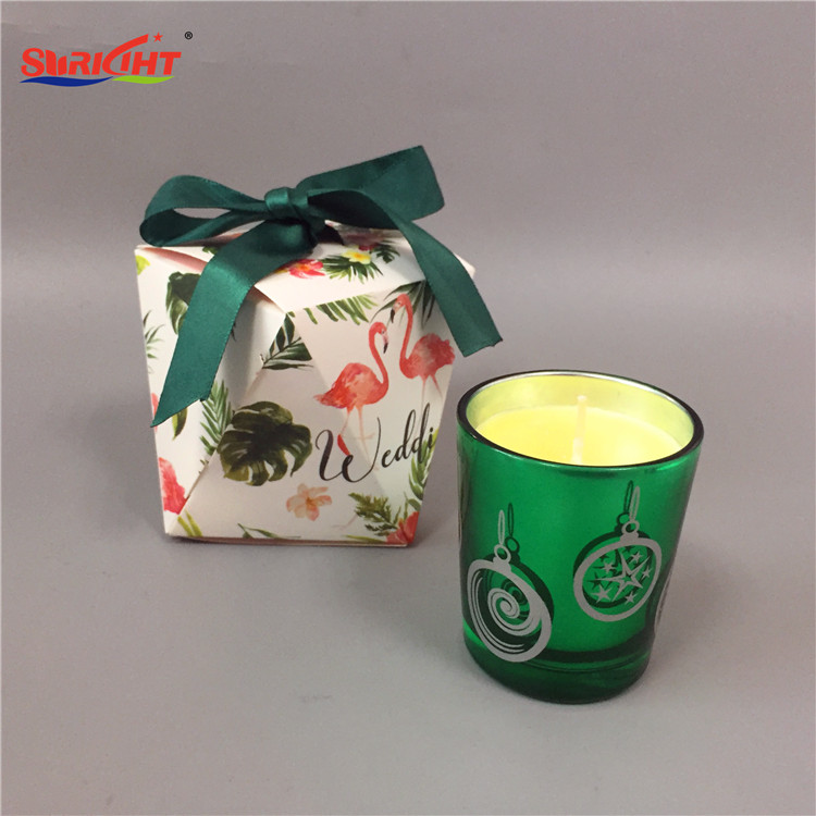 Soy Wax Perfumed Green Holder Corporate Gift Candle