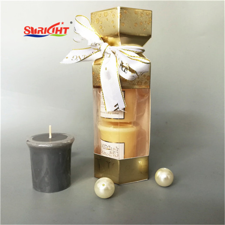 Luxury Gift Custom Ribbon Box 2 Pack Votive Candle Set