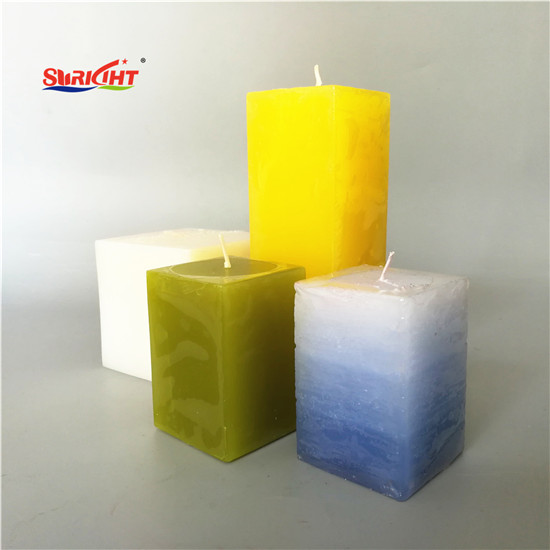 Decorative 4 Inches White Pillar Customized Candles