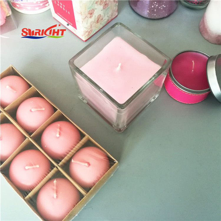 Pink Printed Glass Jar Classical Gift Set Valentine's Day Candle