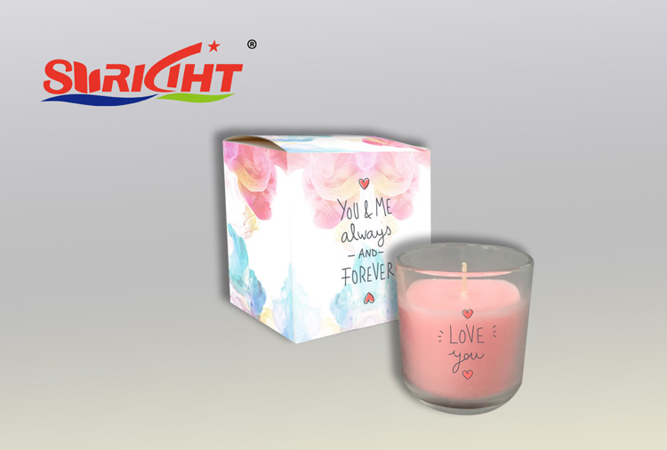 Valentine's day  Colored Gift Scented Custom Candle Glass Jars with Designed Box