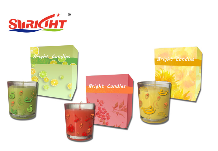Fruit flavor series glass jar Designed Candles Gift Box