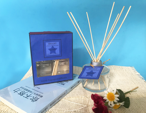 Customizable blue gift box transparent fragrance glass bottle candle diffuser group