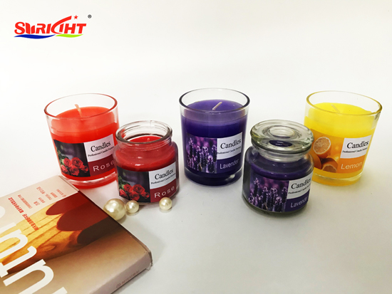 Various shapes of glass jar candles can be customized label