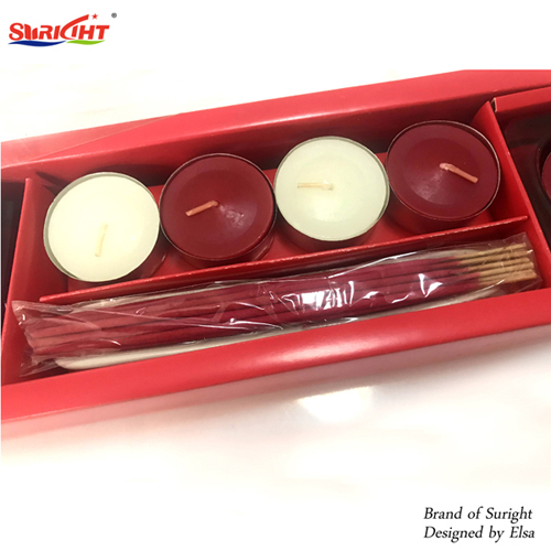 Gift Box With Incense And Tea Candle Holder Glass Set