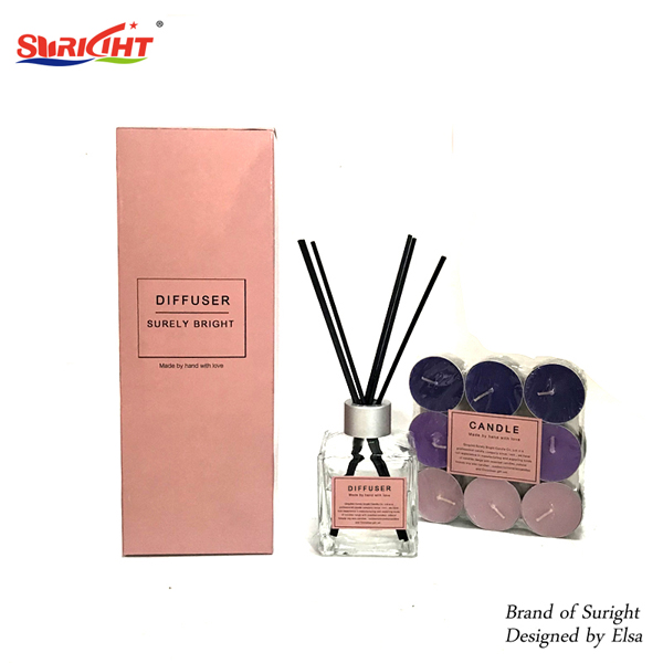 Reed Diffuser Scented Candle In Pink Packaging