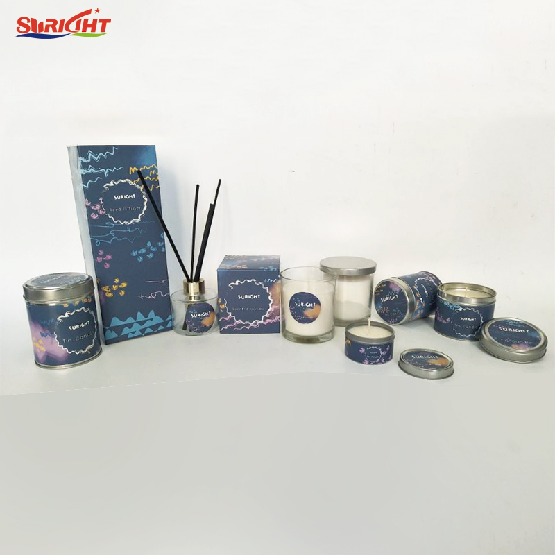Gifts & Decoration Glass Jar Candle With Reed Diffuser Lighting Scented Candle Set