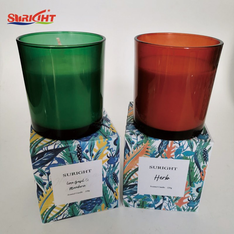 Home Use Green pure and fresh wax scented Christmas Magic glass candle