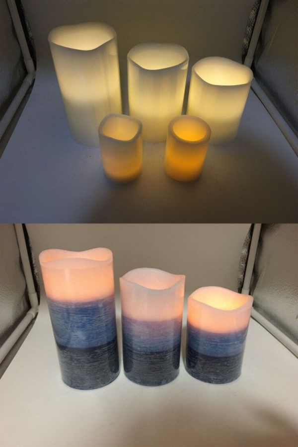 Scented LED Wick Color Component White Pillar Color Changing Candle
